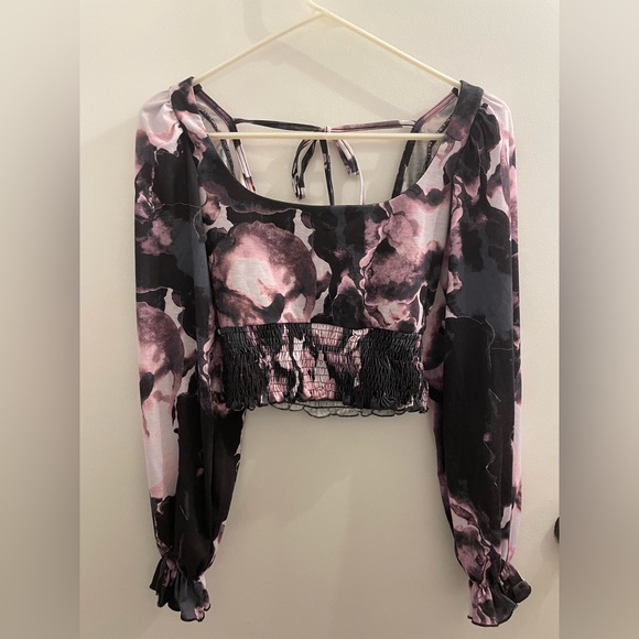 Topshop Square Necked Crop Top - Tie Dye - Size XS - Picture 5 of 9